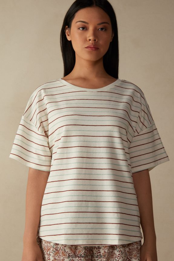 לבוש il Intimissimi נשים עליונית כותנה קצרת שרוולים גן תבלינים גן התבלינים 004j-riga 44DDXH1627