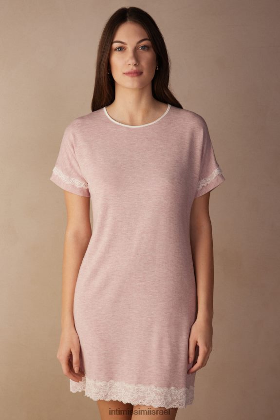 לבוש il Intimissimi נשים כתונת לילה עם שרוולים קצרים עם פרטי תחרה מלאנג' 008j-ורוד בהיר 44DDXH1542