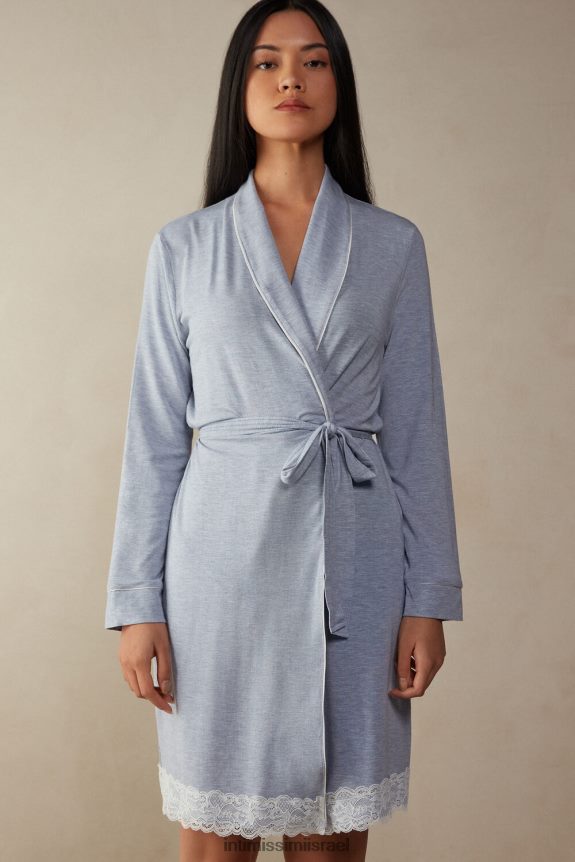 לבוש il Intimissimi נשים חלוק מודאלי עם פירוט תחרה מלאנג' 009j-תכלת 44DDXH1604