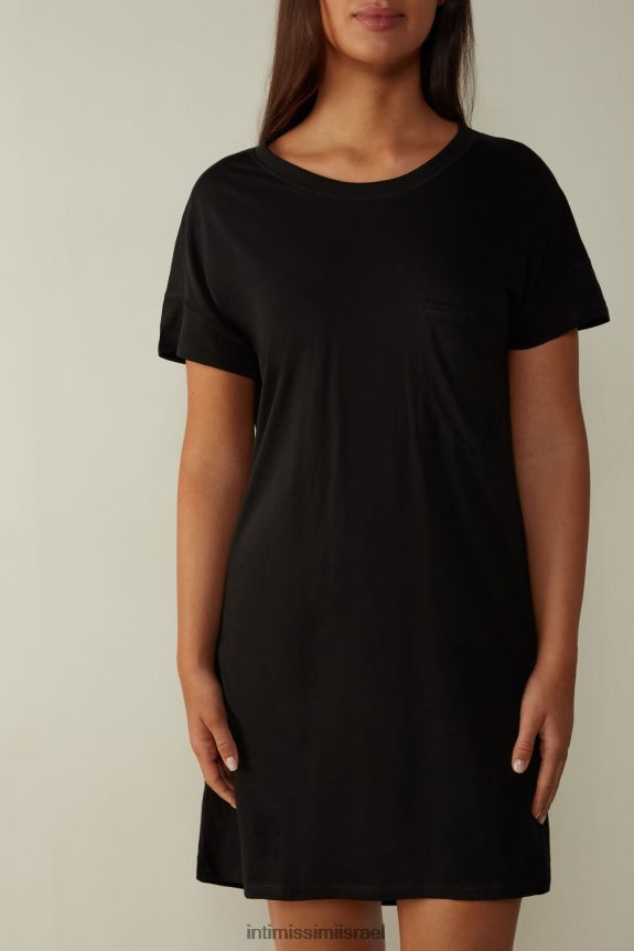 לבוש il Intimissimi נשים כתונת לילה סופר טרייה מכותנה סופימה 019-שחור 44DDXH1659
