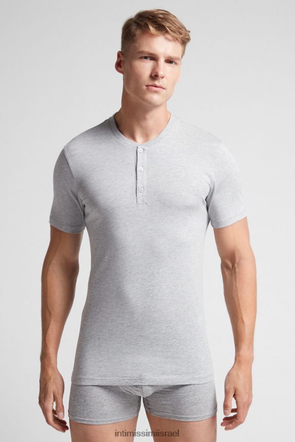 לבוש il Intimissimi גברים חולצת סופימה כותנה עם שרוולים קצרים 031-מלאנג' אפור בהיר 44DDXH233