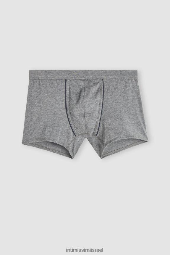 תַחתוֹנִים il Intimissimi גברים בוקסר טרי טבעי מכותנה סופימה 080i-פחם מלאנג' אפור/כחול 44DDXH94