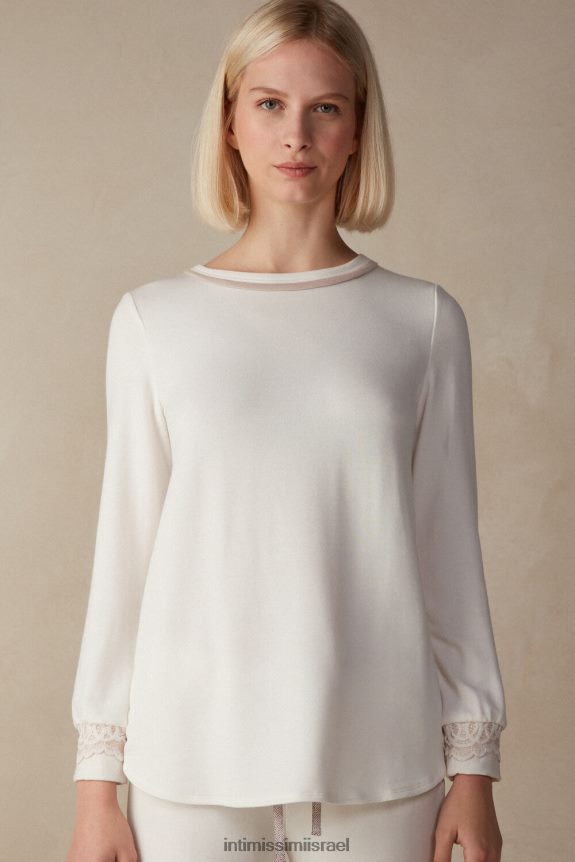 לבוש il Intimissimi נשים דגם חדר שינה רומנטי עם חלק עליון מצמר 157j-אבקת לבן/ורוד עתיק 44DDXH1590