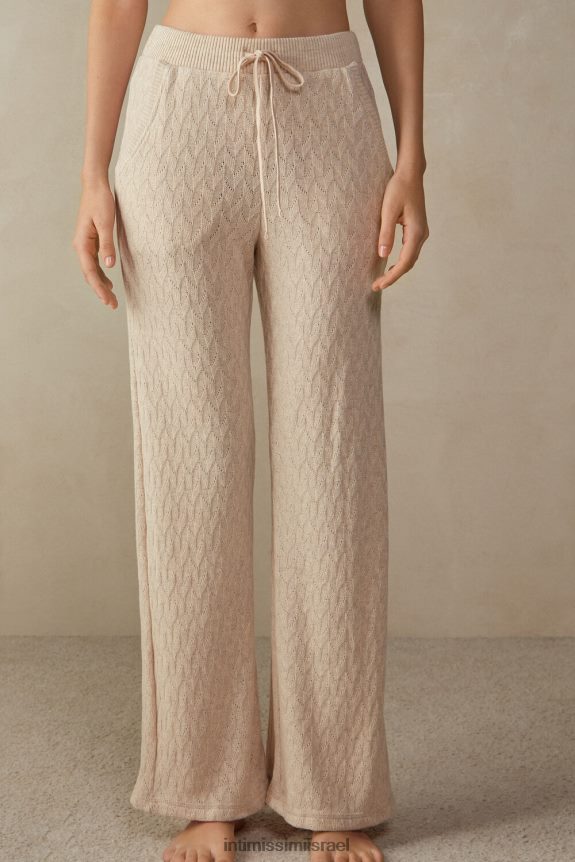 לבוש il Intimissimi נשים מכנסי ג'קארד באורך מלא עם צמת חורף תערובת 2106-בז' 44DDXH1611