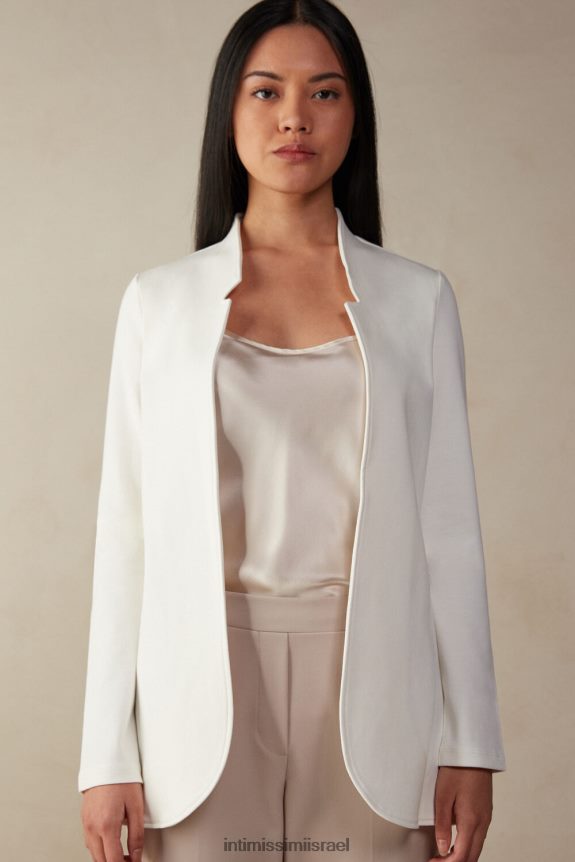 לבוש il Intimissimi נשים קרדיגן אינטרלוק מכותנה עם שרוולים ארוכים לבן 2127 אבקה 44DDXH1413