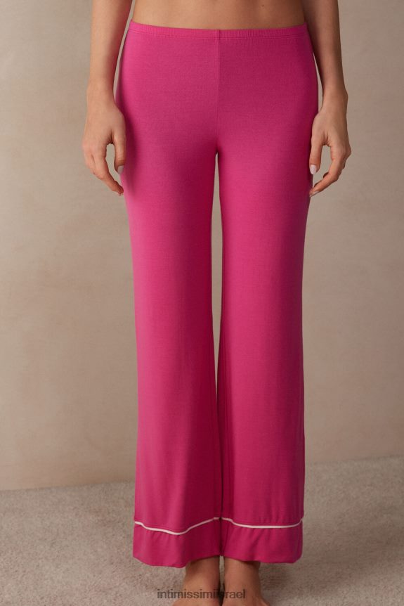 לבוש il Intimissimi נשים מכנסיים מודאליים באורך מלא פרחים יפים 213j-ולנטיין ורוד/שנהב 44DDXH1570