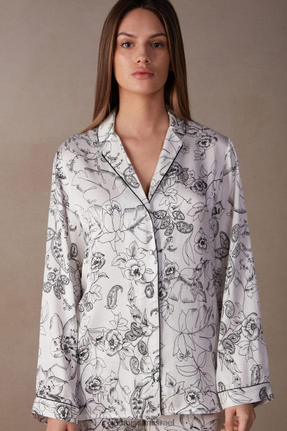 לבוש il Intimissimi נשים טופ סאטן עם שרוולים ארוכי שמחה טהורה הדפס שמחה טהורה 223j 44DDXH1546