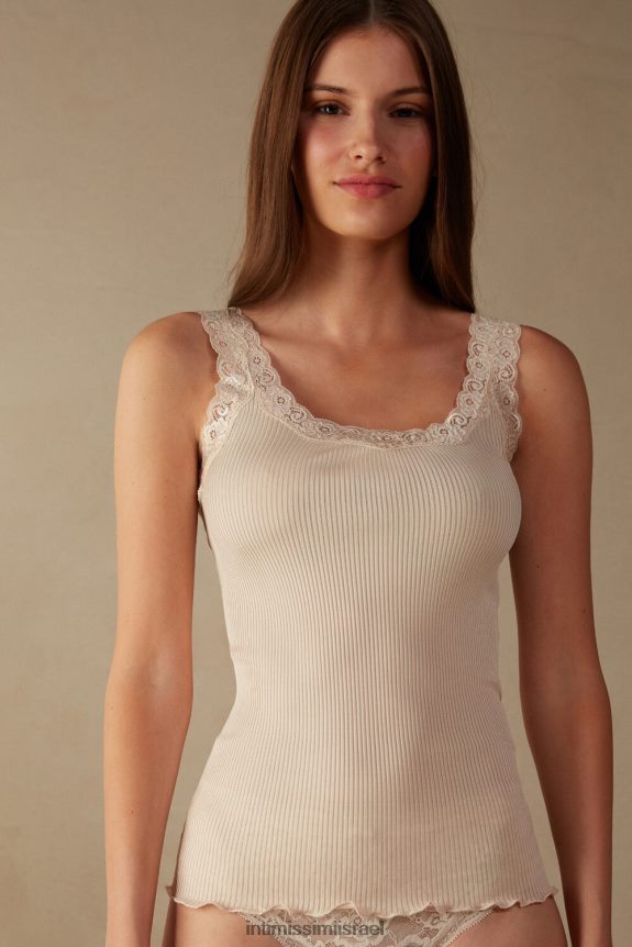 לבוש il Intimissimi נשים עליונית משי עם צווארון תחרה משי 2280-ורוד 44DDXH1474