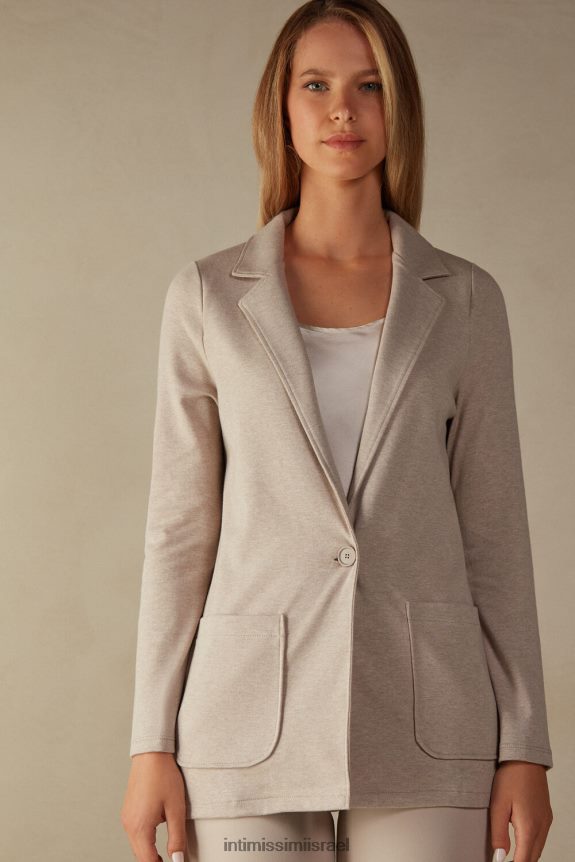 לבוש il Intimissimi נשים ז'קט מכופתרת משולבת כותנה 3041-bianco 44DDXH1360