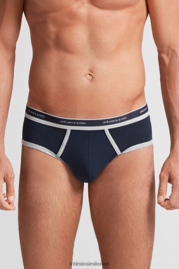תַחתוֹנִים il Intimissimi גברים תחתונים טבעיים מכותנה סופימה טריים עם לוגו 320j-חצות מלאנג' כחול/אפור בהיר 44DDXH26