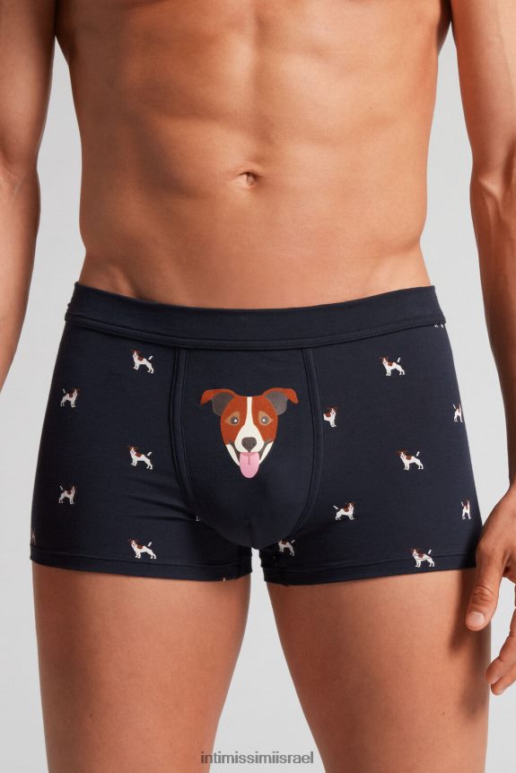 תַחתוֹנִים il Intimissimi גברים בוקסר טרי טבעי סופימה ג'ק ראסל מכותנה 368j-blu notte st.jack russel 44DDXH3