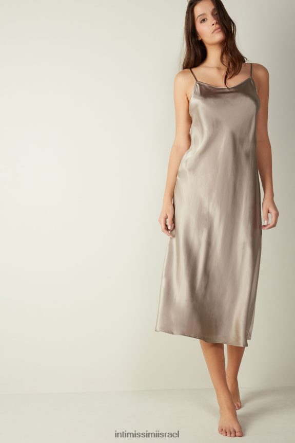 לבוש il Intimissimi נשים החלקה באורך בינוני במשי 651i-אבקת בז' 44DDXH1237