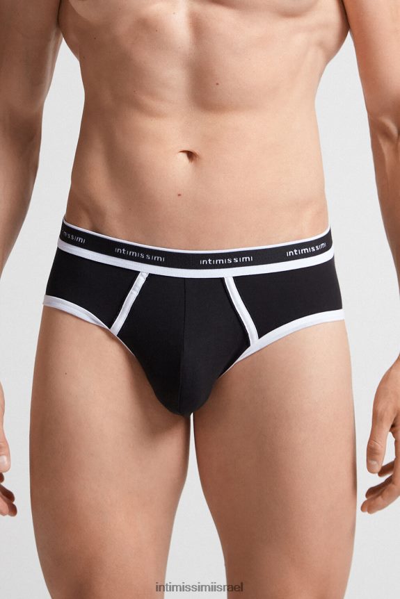 תַחתוֹנִים il Intimissimi גברים תחתונים טבעיים מכותנה סופימה טריים עם לוגו 661i-nero/bianco 44DDXH24