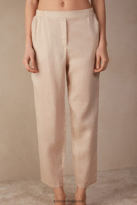 לבוש il Intimissimi נשים מכנסי פשתן פשוטים חבל 913i-בז' 44DDXH1292