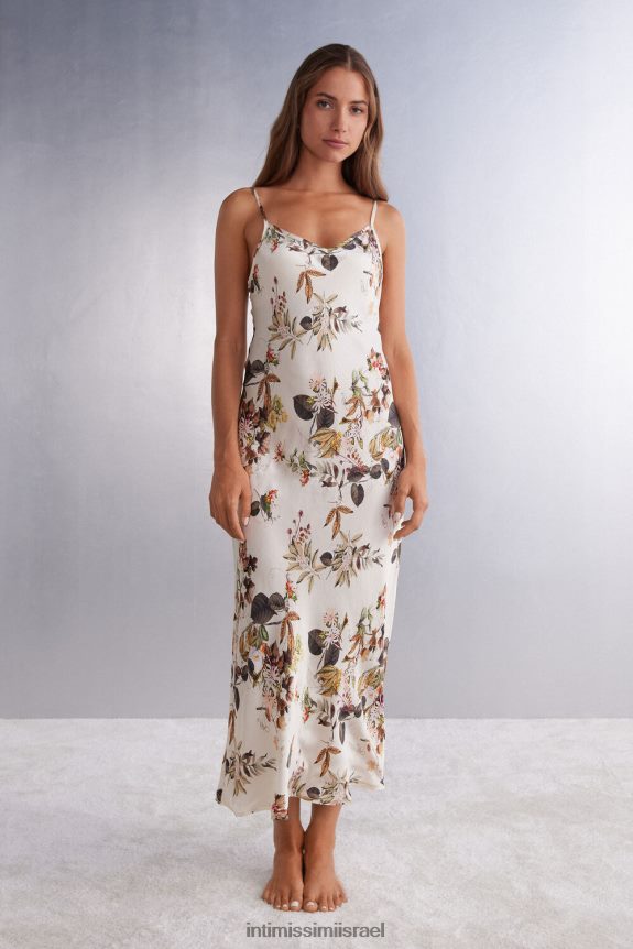 לבוש il Intimissimi נשים סתיו בוטניקה להחליק סאטן ויסקוזה ארוך 999i-st.autumn botanics 44DDXH1211